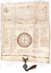 Charte du roi Alphonse X de Castille entièrement manuscrite sur parchemin. 1254 [8 J 116]. Troyes, Archives départementales de l’Aube