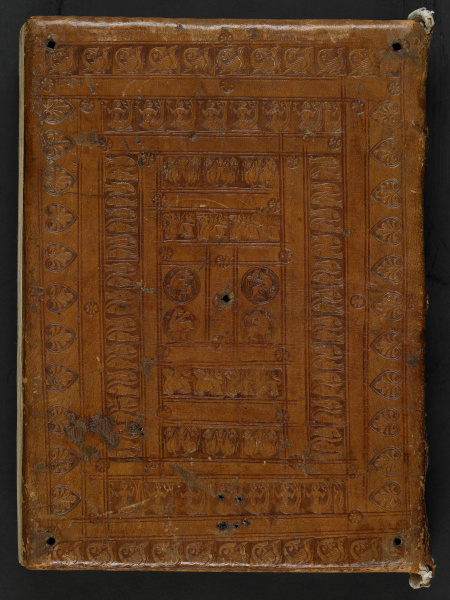 Reliure romane d&amp;#039;un manuscrit provenant de Clairvaux. 12e siècle [Ms 2266]. Photo Médiathèque Jacques-Chirac, Troyes Champagne métropole