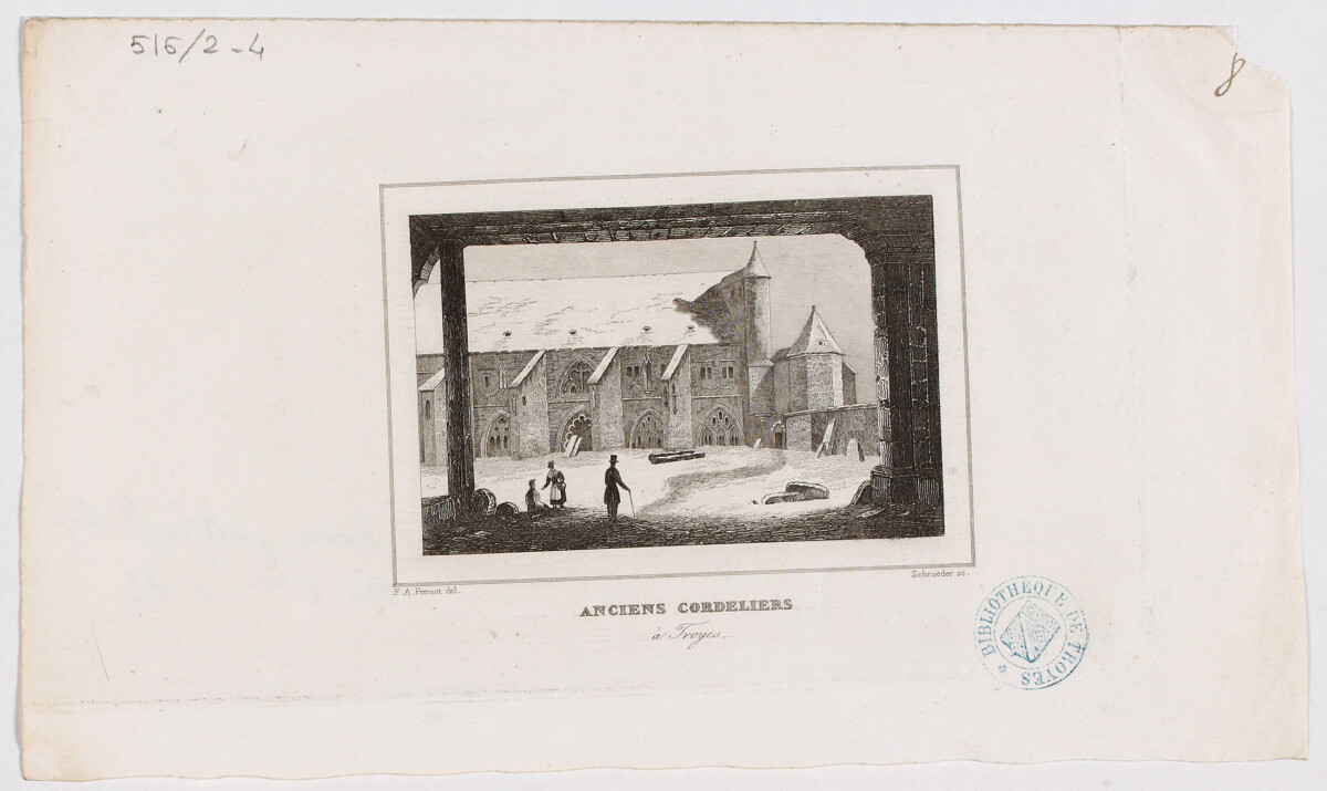 Anciens Cordeliers à Troyes, MTCM, Carton 516, pièce 2-4