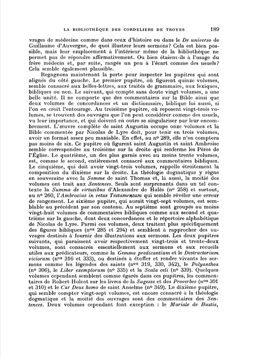 Marie-Louise Auger, la bibliothèque des Cordeliers de Troyes, cl. 8° 4409, p. 189
